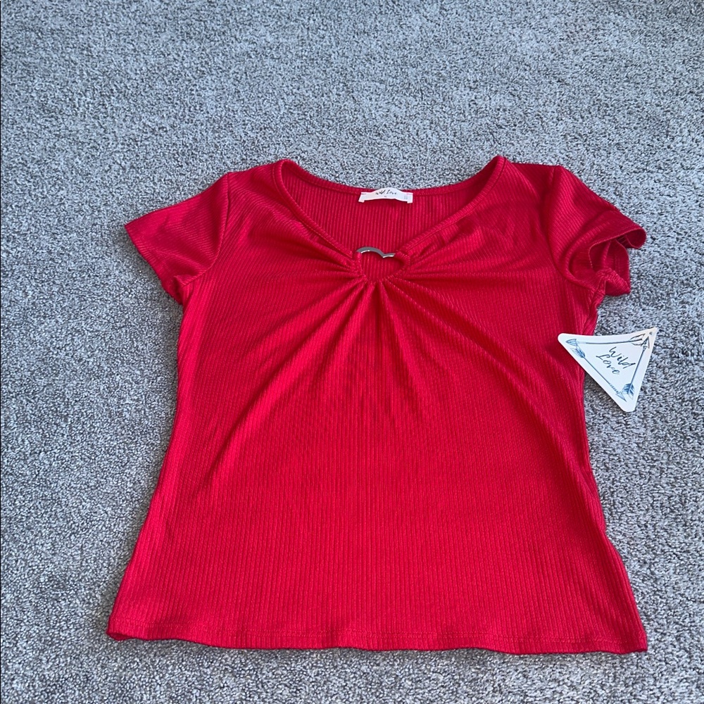Red Short Sleeve Top